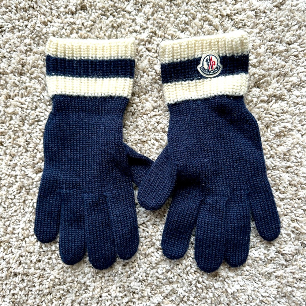 Moncler Wool Gloves - Navy - L